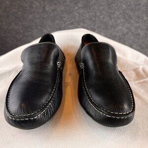 Giorgio Brutini Mens 10M Black Leather Venetian Driver Loafer Slip Ons Shoes